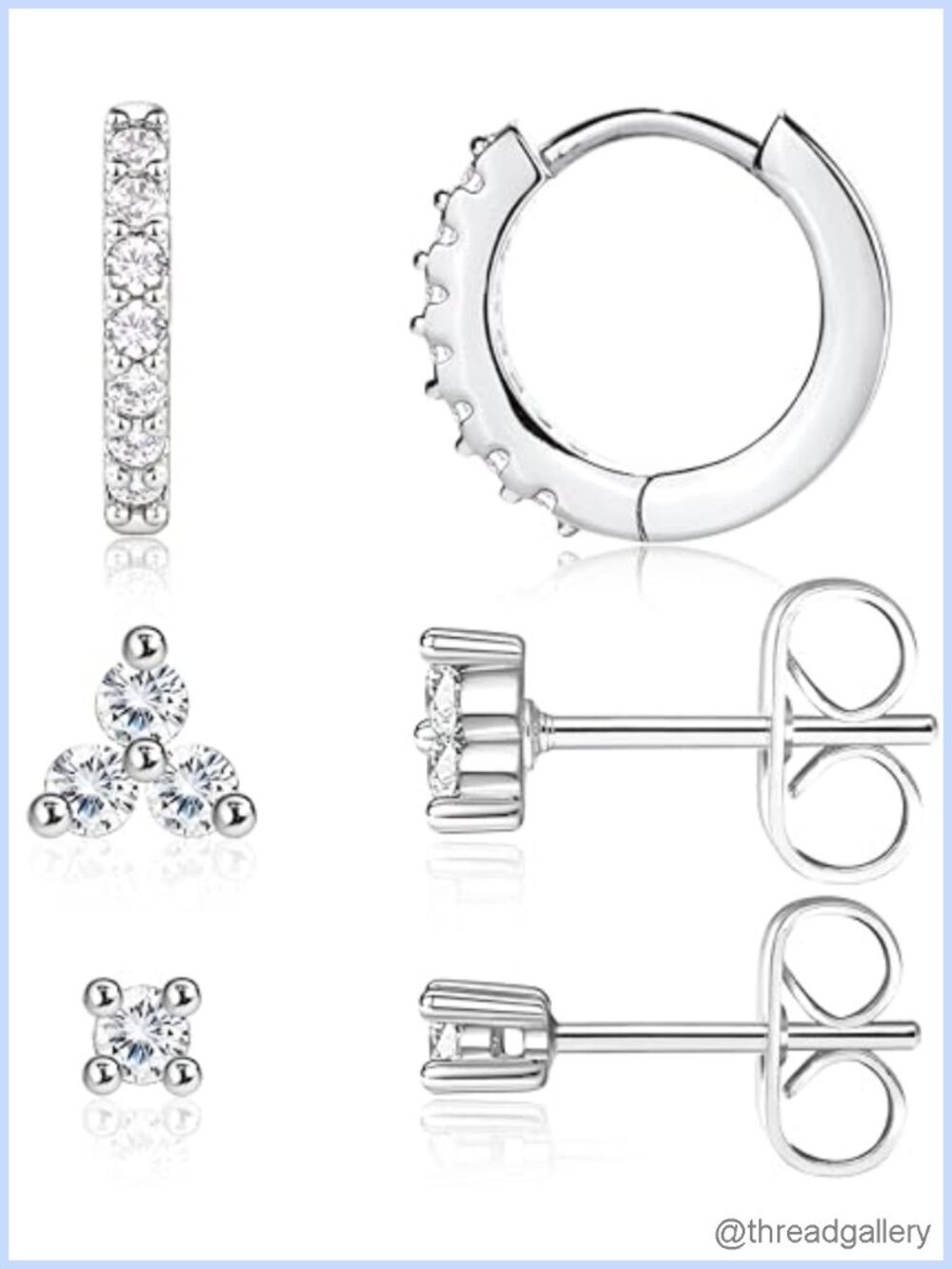 14K Gold Plated Dainty Mini Stud Earrings Set Hypoallergenic S925 Silver